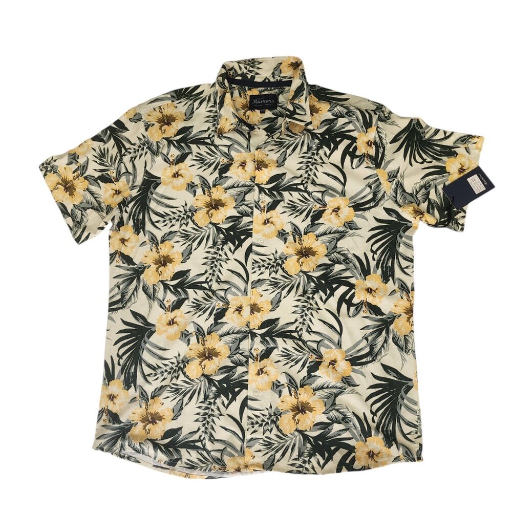 Tommy Bahama Short-Sleeve Yellow Floral Camp Shirt